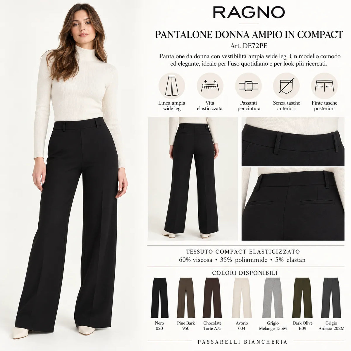 Ragno Pantalone Invernale ampio in Compact DE72PE