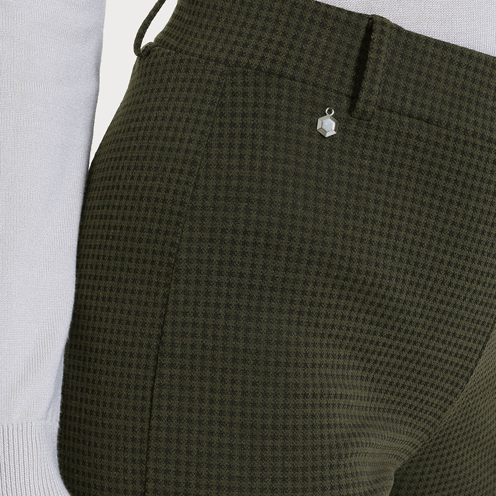 Ragno Pantalone ampio con tasche e micro check in Eco Jacquard DR49PE 2510S54