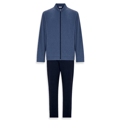 Ragno Pigiama Invernale da Uomo in Cotton Eco Pile Aperto con Zip U787N6 S52 - Passarelli Biancheria