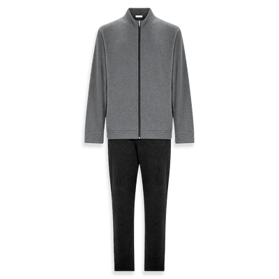 Ragno Pigiama Invernale da Uomo in Cotton Eco Pile Aperto con Zip U787N6 S52 - Passarelli Biancheria