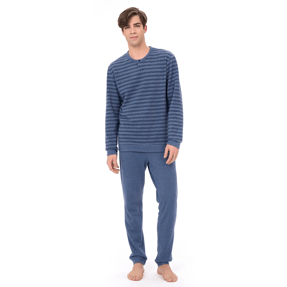 Ragno Pigiama Invernale da Uomo in Cotton Eco Pile U773N1 S49 - Passarelli Biancheria