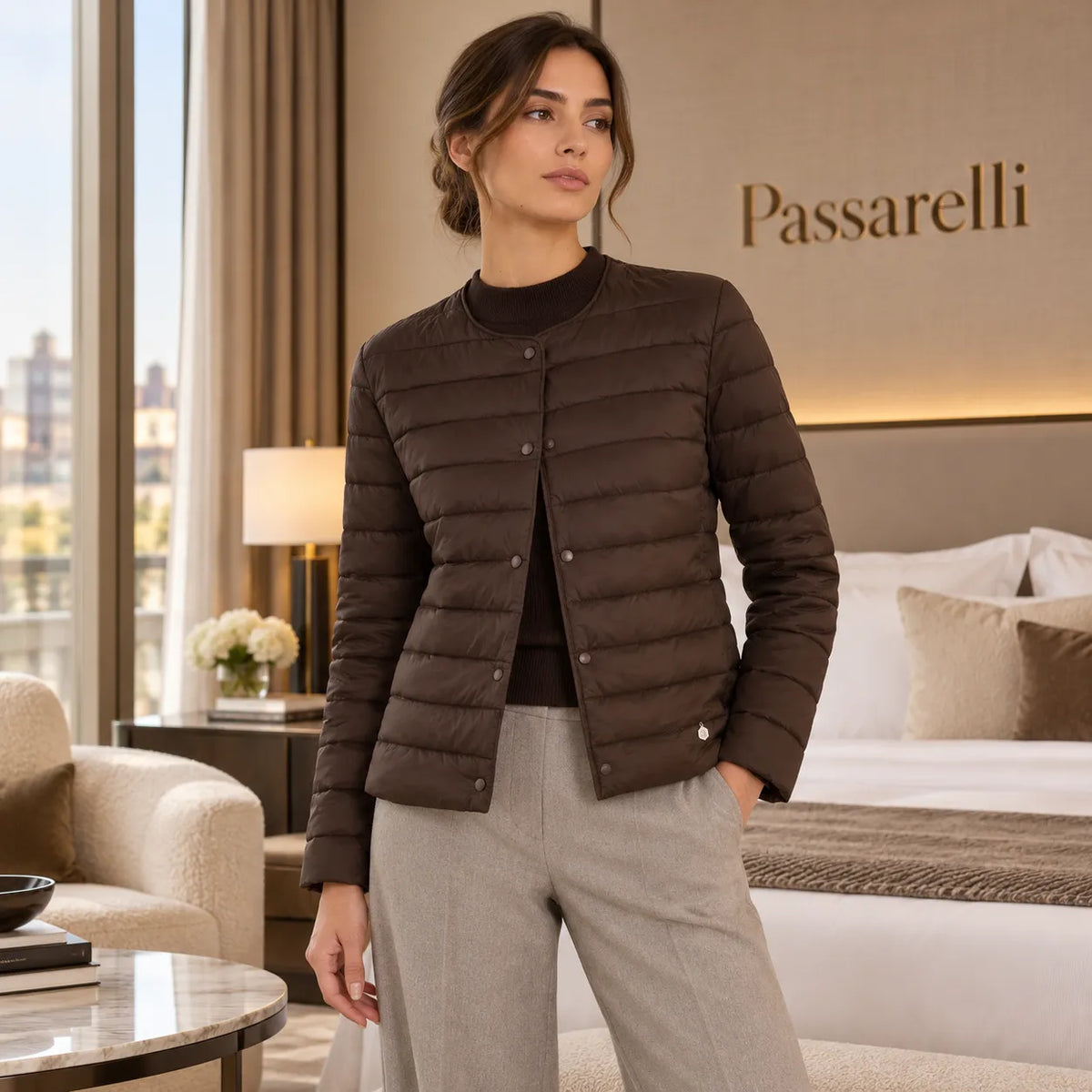 Ragno Piumino da Donna Puffer con manica lunga in Ultralight DT53KP