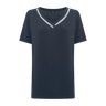 Ragno T-shirt elegante con Scollo a V in jersey di viscosa crêpe DN21T8 S38