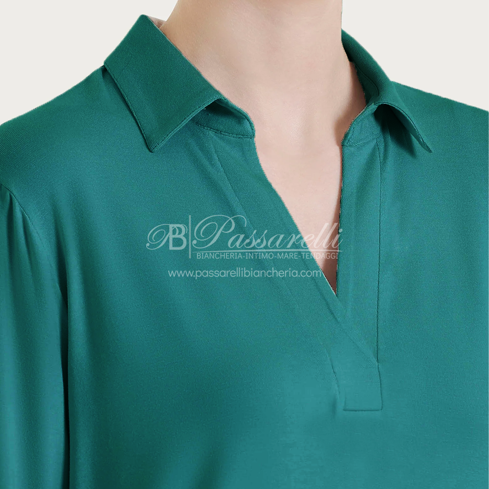 Ragno Maglietta da Donna a Polo maniche 3/4 in Viscosa 70121G S21
