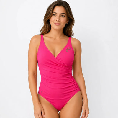 Renata Malè Costume intero con coppe ad Incrocio 802 Fuxia S20A24