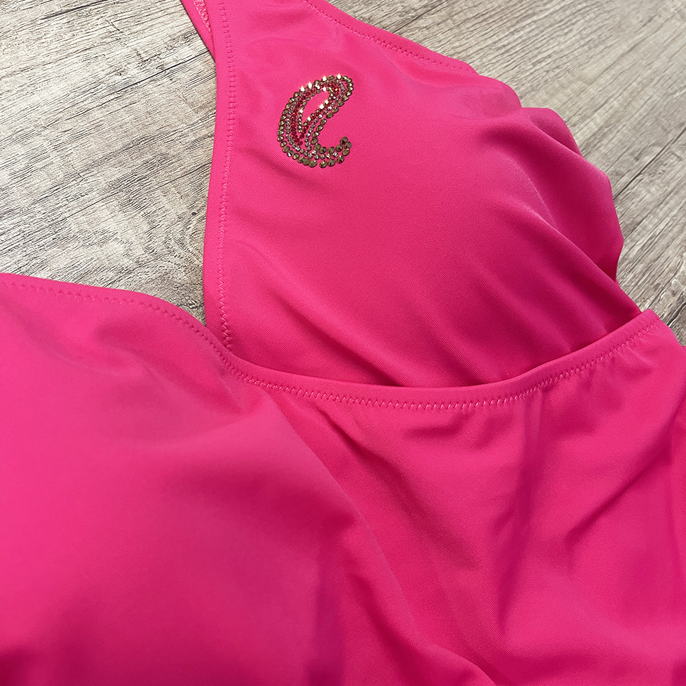 Renata Malè Costume intero con coppe ad Incrocio 802 Fuxia S20A24