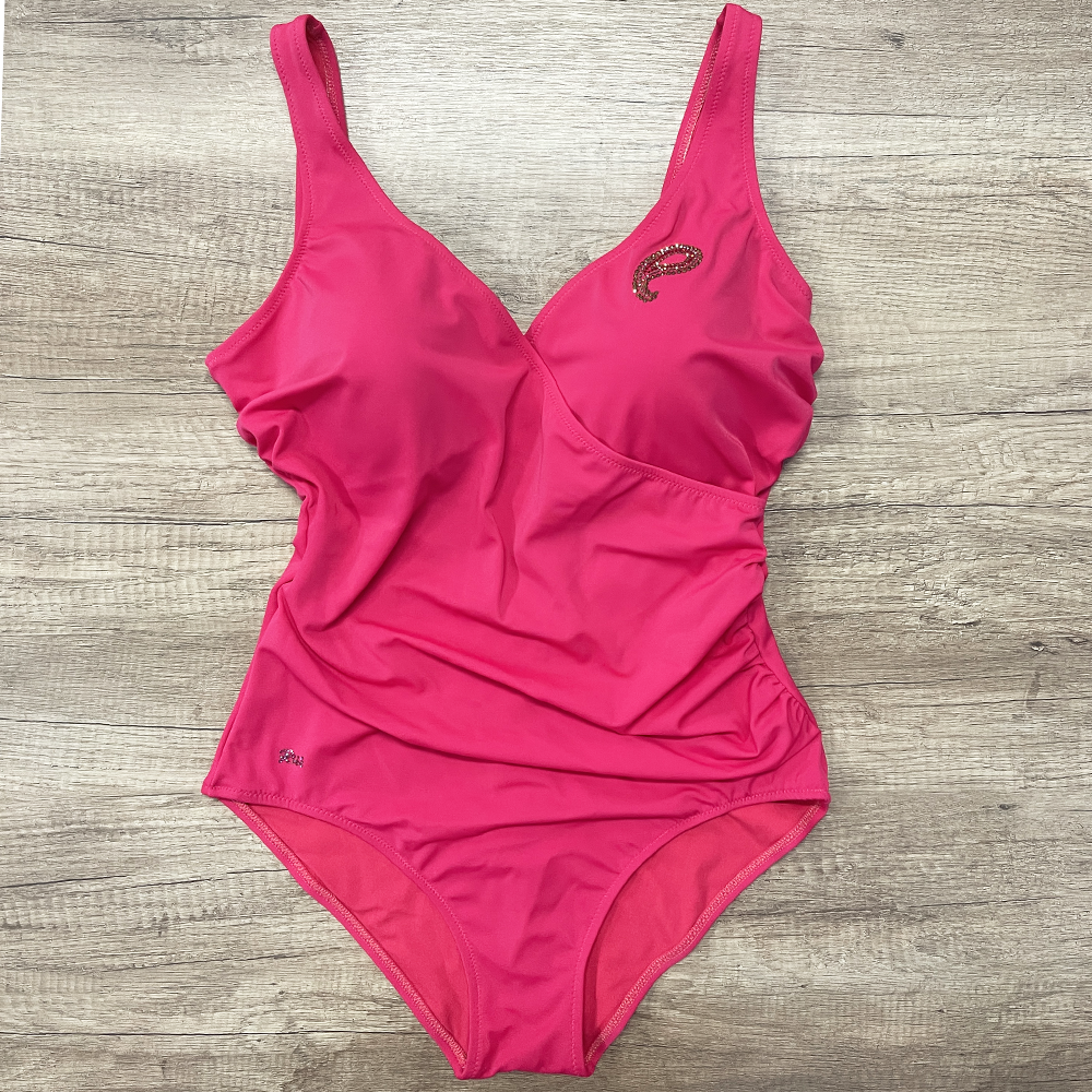 Renata Malè Costume intero con coppe ad Incrocio 802 Fuxia S20A24