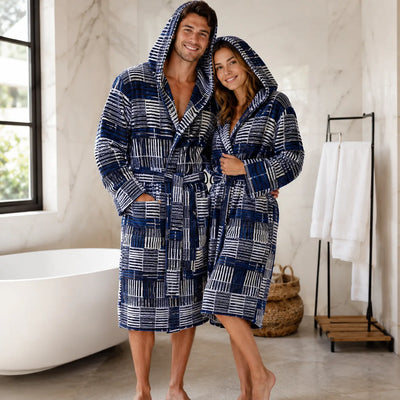 Riviera Accappatoio Unisex Spugna Jacquard Groovy Square