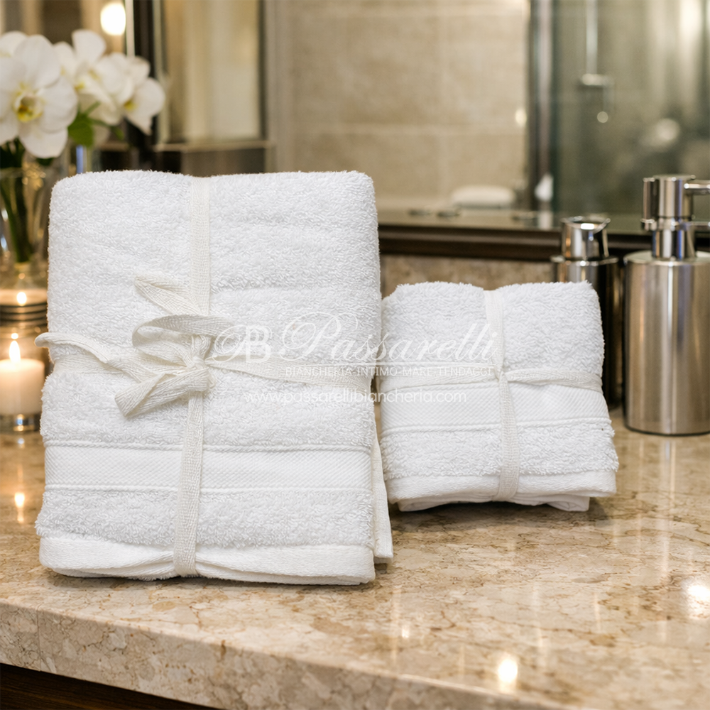 Riviera Hotellerie Set 12 Pezzi Asciugamani + Ospiti in spugna 340gr 2512S70