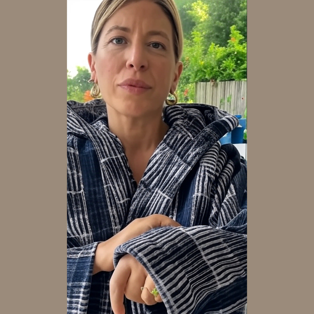 Riviera Accappatoio Unisex Spugna Jacquard Groovy Square 2506S40