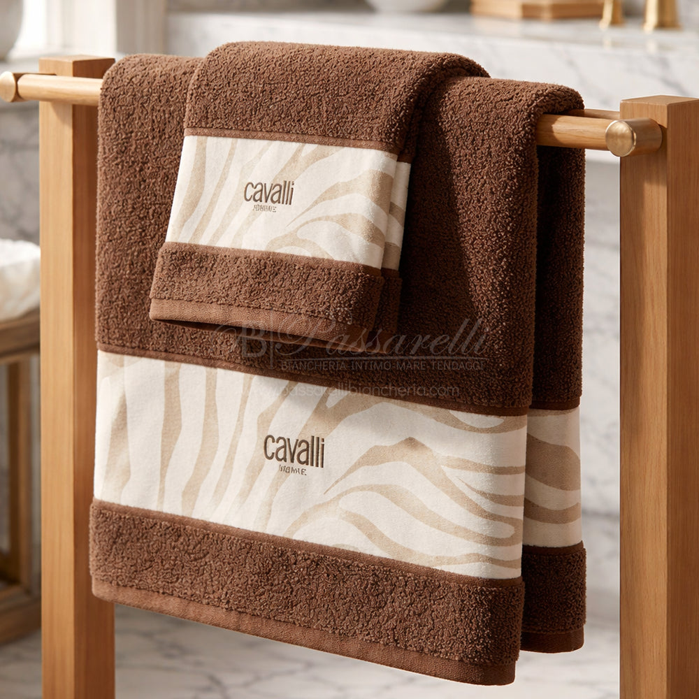 Roberto Cavalli Set Asciugamani in spugna 100% cotone Zebrage 2602S30