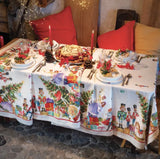 Tessitura Toscana Telerie Tovaglia Natalizia da 18 posti Schiaccianoci 2310S22