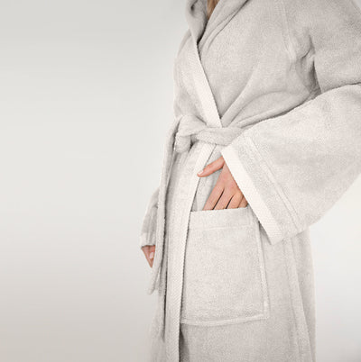 Fazzini Accappatoio Unisex in Spugna di Cotone con Cappuccio - Square