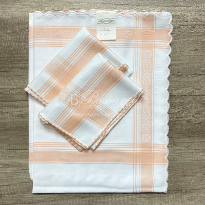 Servizio da tavola Smerlato Abacà damascato da 6 persone 99S70