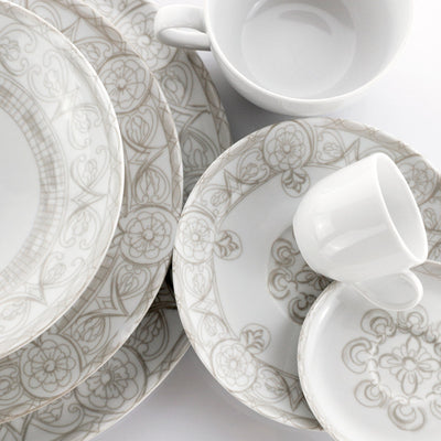 Weissestal Servizio tavola 36 pezzi in porcellana (per 12 persone) SICILIA Tortora