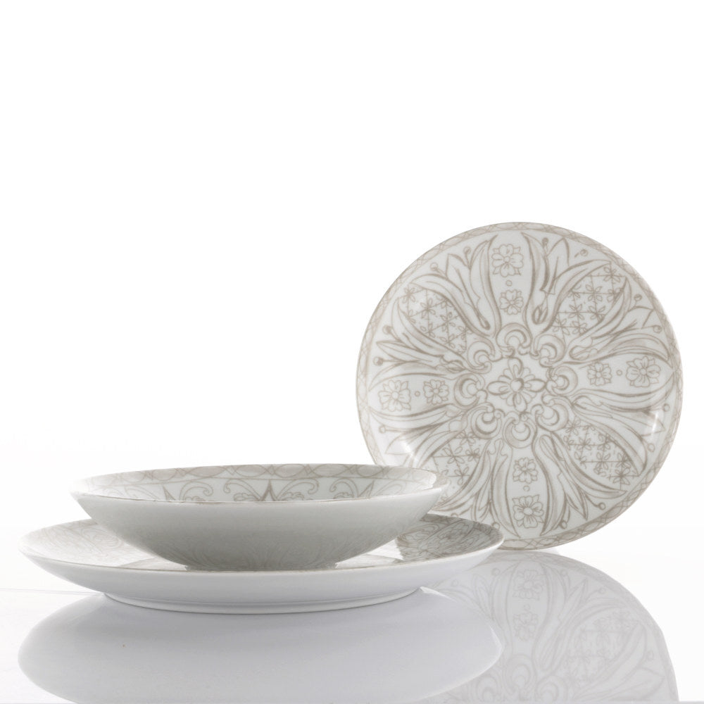 Weissestal Servizio tavola 36 pezzi in porcellana (per 12 persone) SICILIA Tortora
