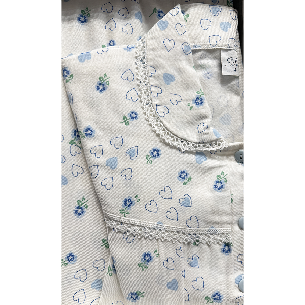 Silvia Camicia da notte flanella per signora con colletto invernale 100% cotone 2512S40
