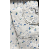 Silvia Camicia da notte flanella per signora con colletto invernale 100% cotone 2512S40