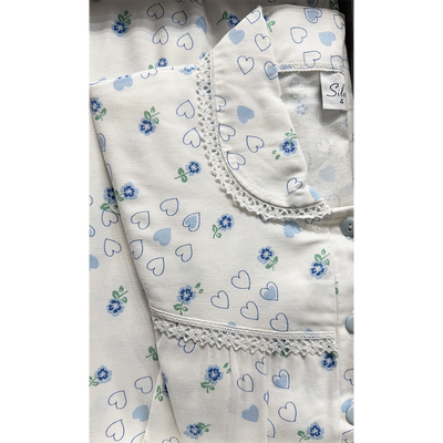 Silvia Camicia da notte flanella per signora con colletto invernale 100% cotone 2512S40