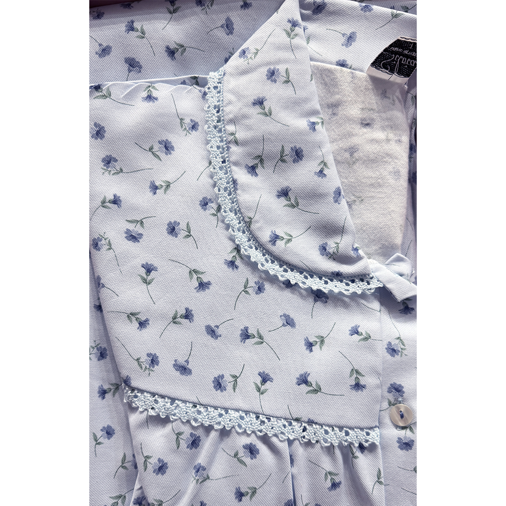 Silvia Camicia da notte flanella per signora con colletto invernale 100% cotone 2512S40