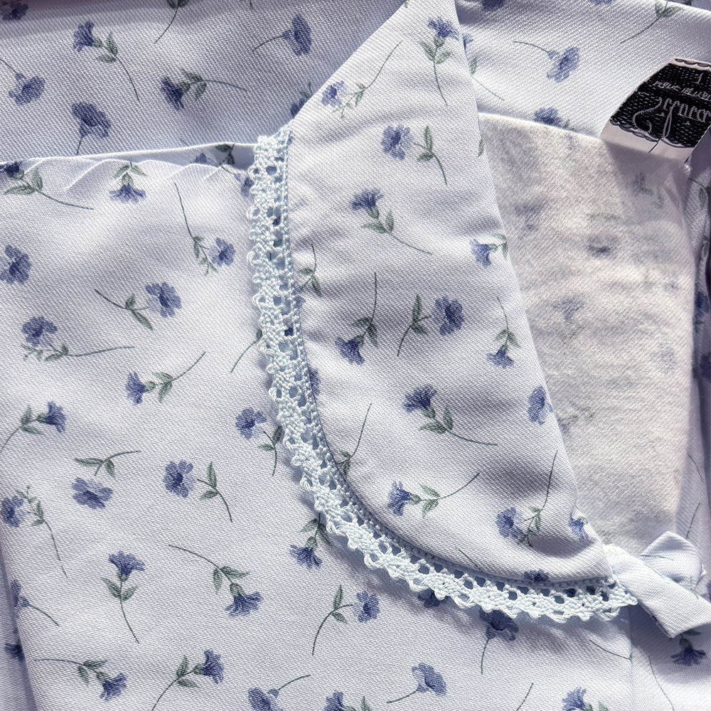 Silvia Camicia da notte flanella per signora con colletto invernale 100% cotone 2512S40