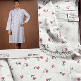 Silvia Camicia da notte flanella per signora con colletto invernale 100% cotone 2512S40