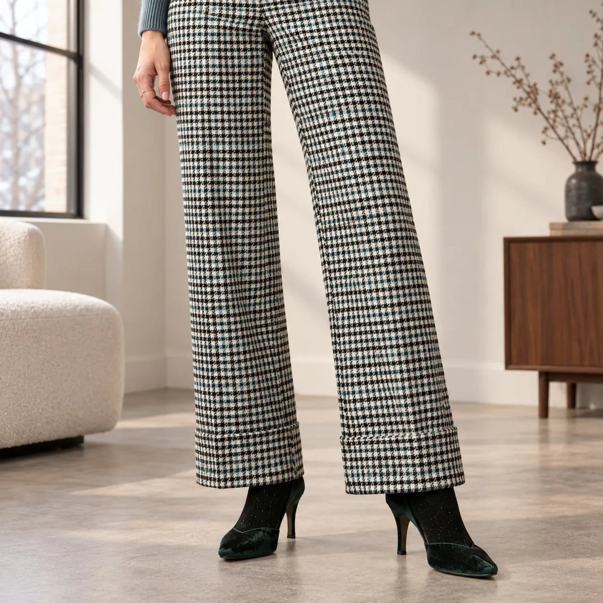 Sisi Pantalone Invernale da Donna Checks