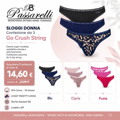 Sloggi Donna  Confezione da 3 Go Crush String 10219704