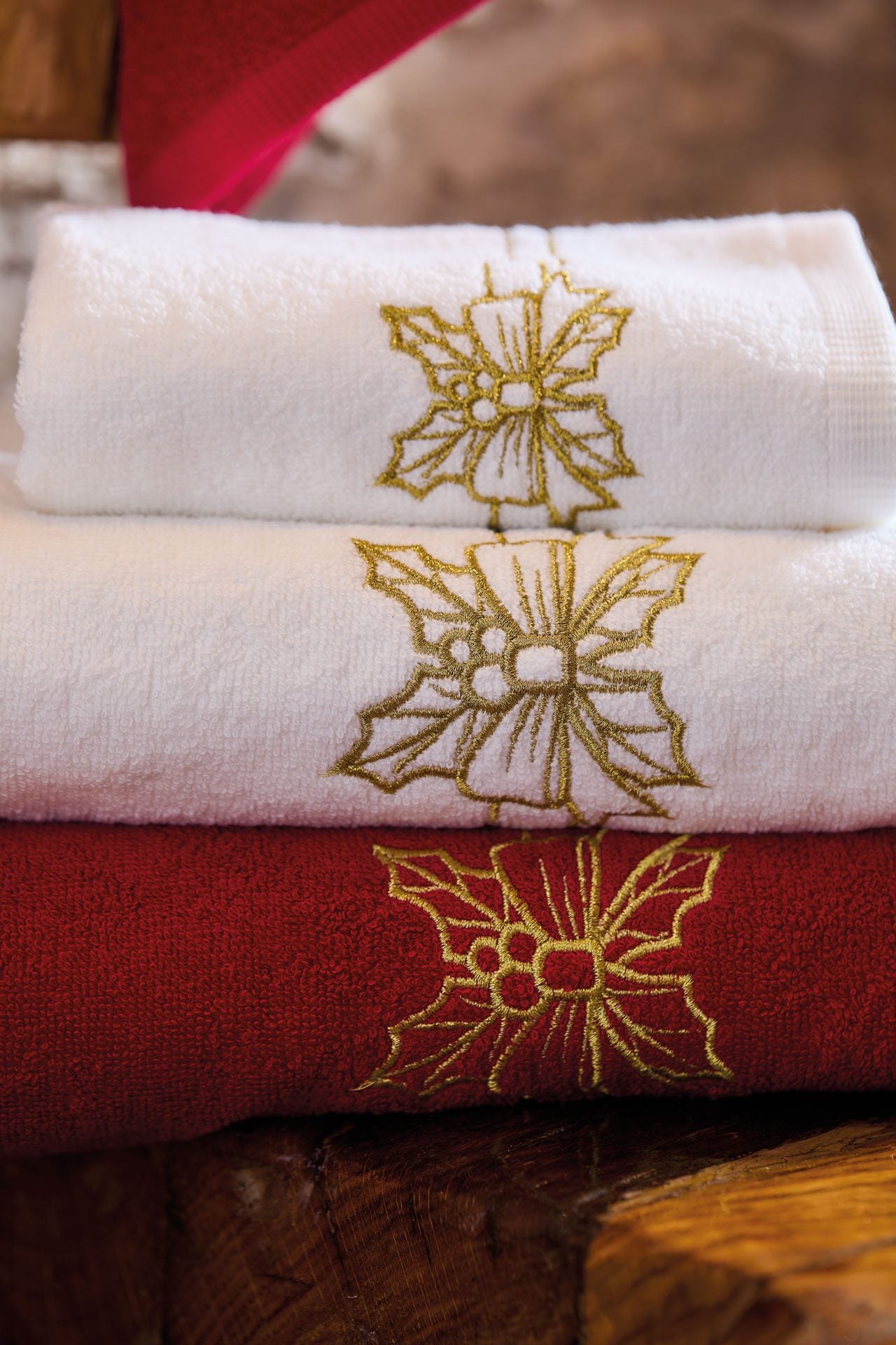 Maison Sucrèe Set Asciugamani 1+1 Natalizi in cotone Art. Preziosi 2511S20