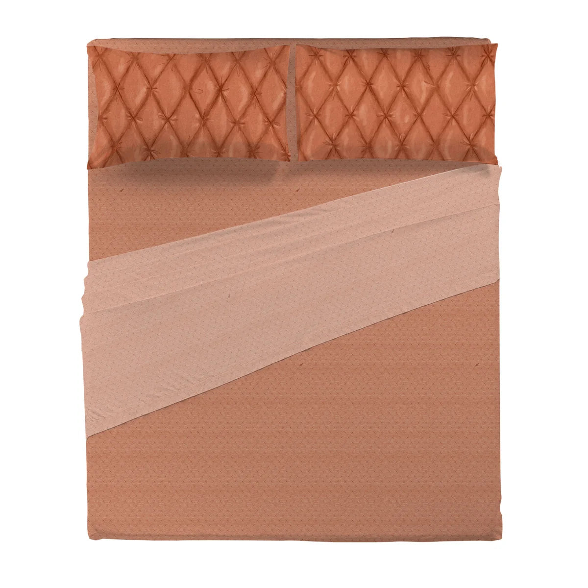 THUN® Completo Letto Matrimoniale Plume Rust - Fantasia Rombo Diamond Rust
