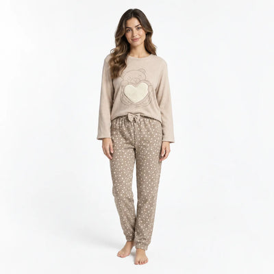 THUN® Pigiama Invernale da Donna Zaria – Beige