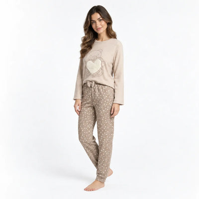 THUN® Pigiama Invernale da Donna Zaria – Beige