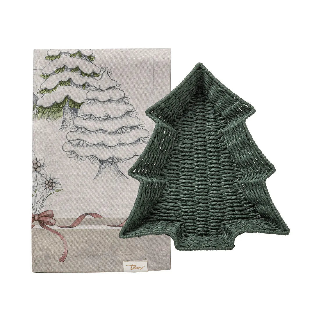 THUN® Runner Idrorepellente + Cestino Albero Natale - Landscape Multicolor