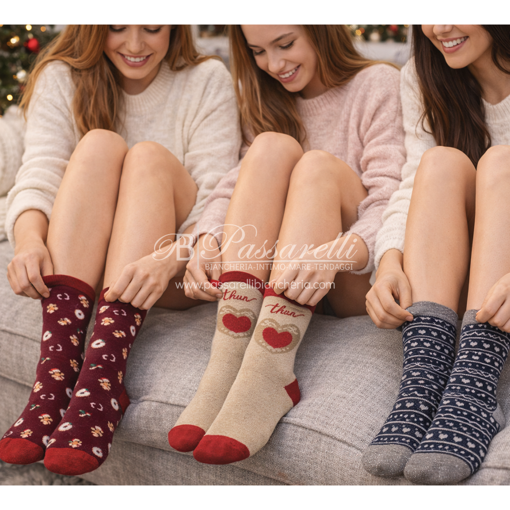 THUN® Set 3 Calzini Donna Scatola Thunland Taglia Unica 2510S17