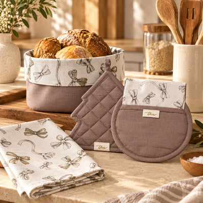 THUN® Set Portapane+Presina+Strofinaccio+Presina Albero Natale - Fiocco Bows