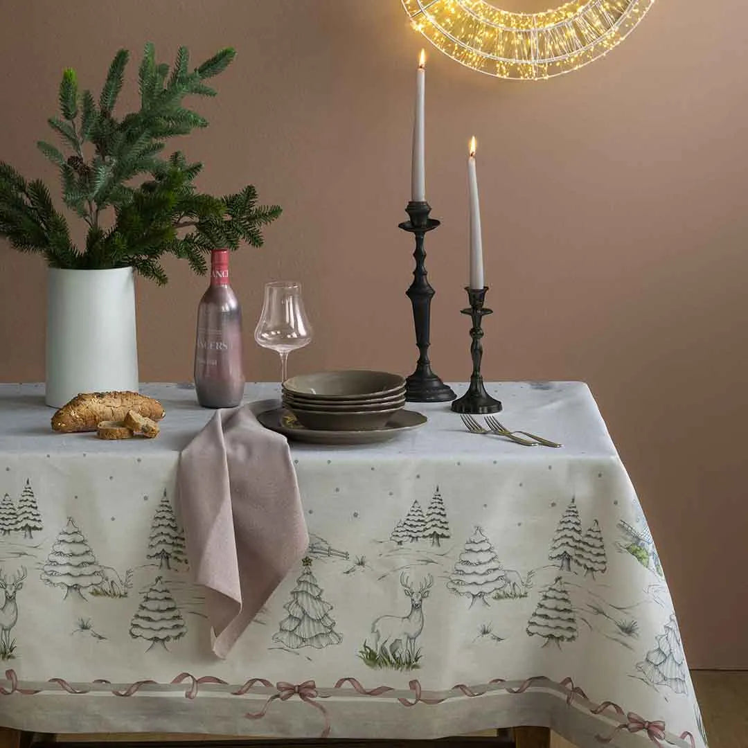 THUN® Tovaglia Natale Idrorepellente Landscape Multicolor - Varie Dimensioni