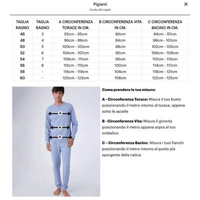 Ragno Pigiama Invernale da Uomo in Cotton Eco Pile U773N1 S49 - Passarelli Biancheria