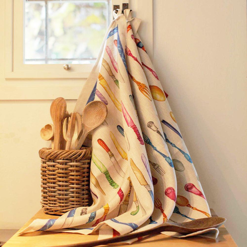 Tessitura Toscana Telerie Confezione 3 Canovaccio Strofinaccio in Puro lino Galateo S27 - Passarelli Biancheria