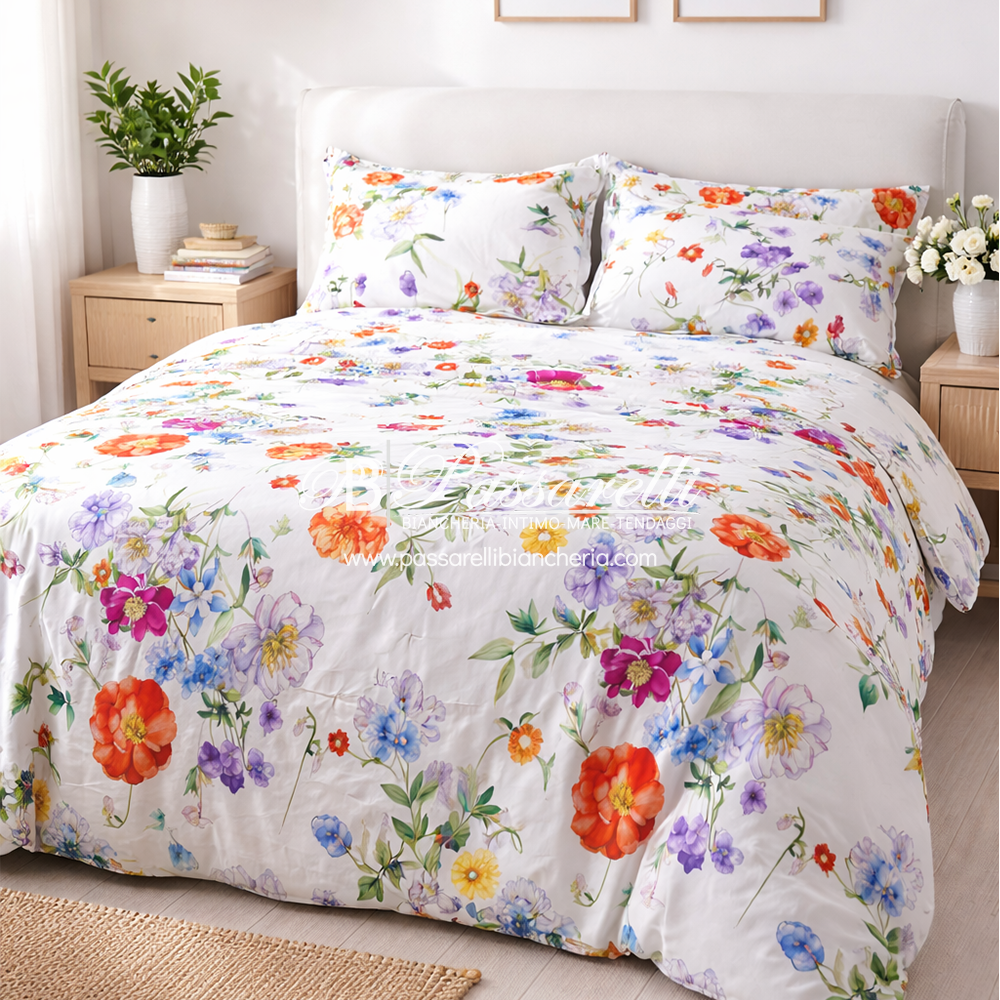 Tessitura Toscana Telerie Parure Copripiumino Matrimoniale Antea