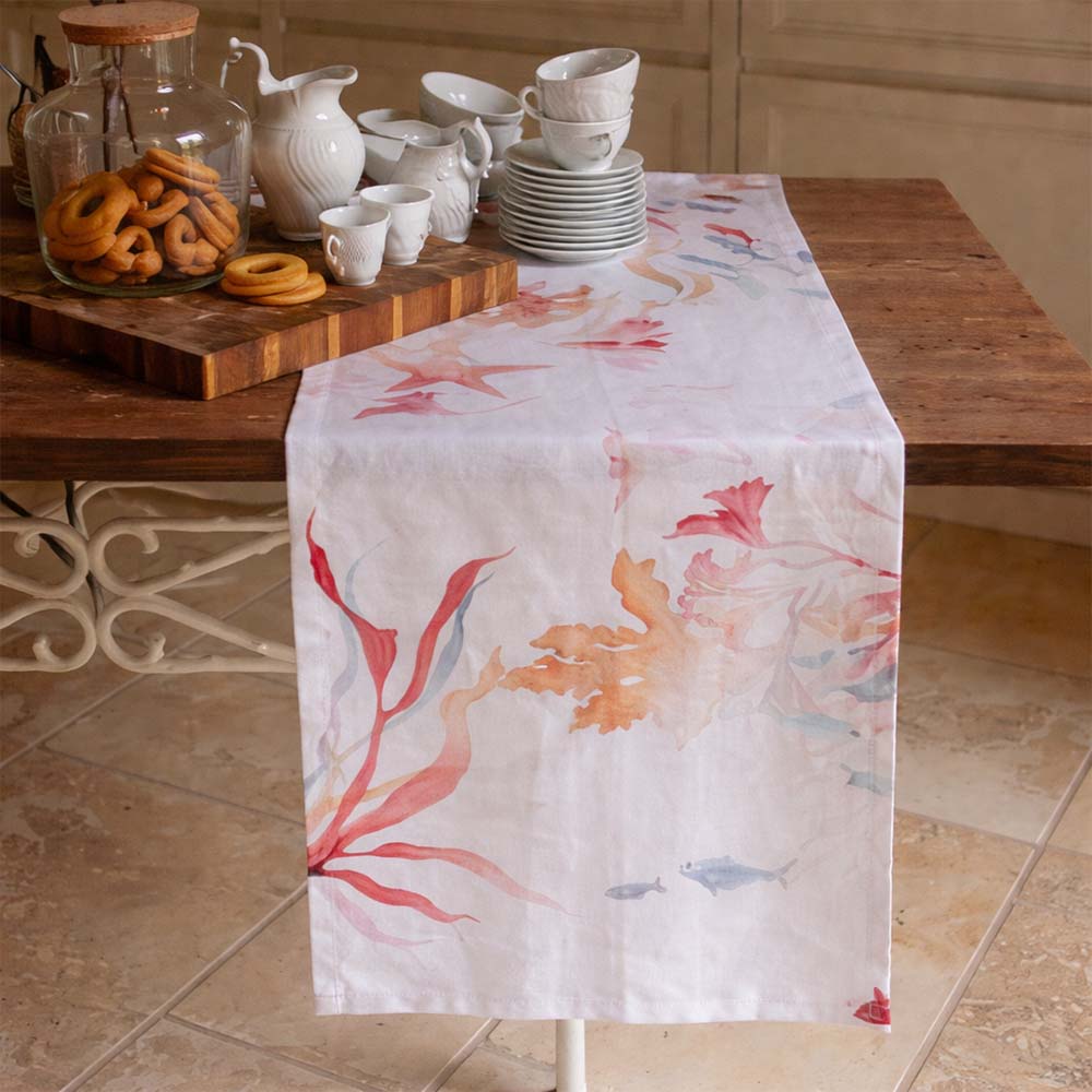 Tessitura Toscana Telerie Tovaglia e Runner in P.Lino Ondiva - Varie Dimensioni