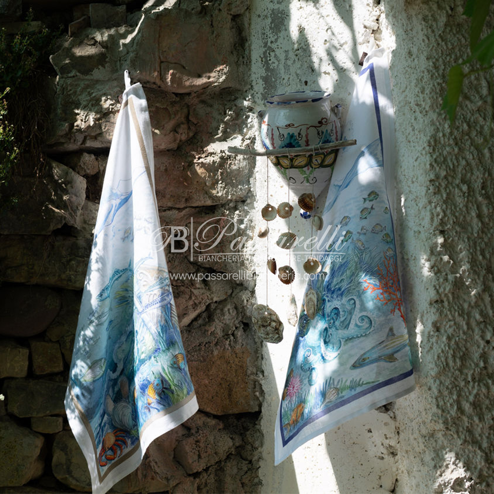 Tessitura Toscana Telerie Tovaglia e Runner in P.Lino Isuela - Varie Dimensioni