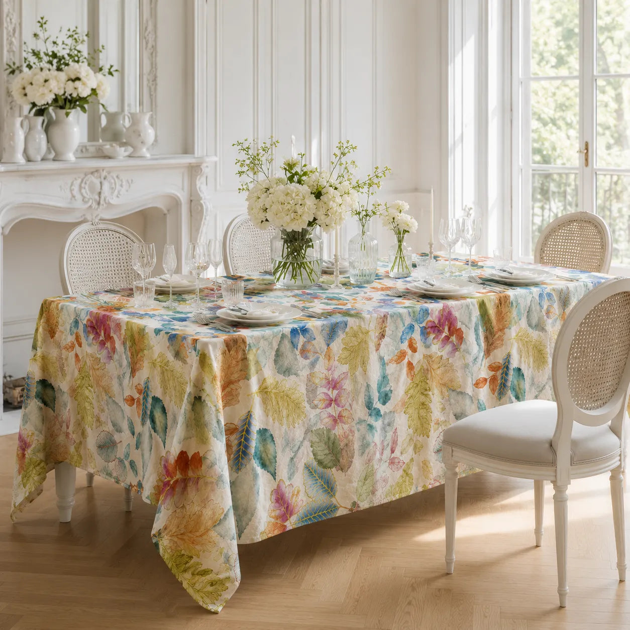 DETAILS Tessitura Toscana Telerie Table Tischdecke aus 100 % reinem Leinen