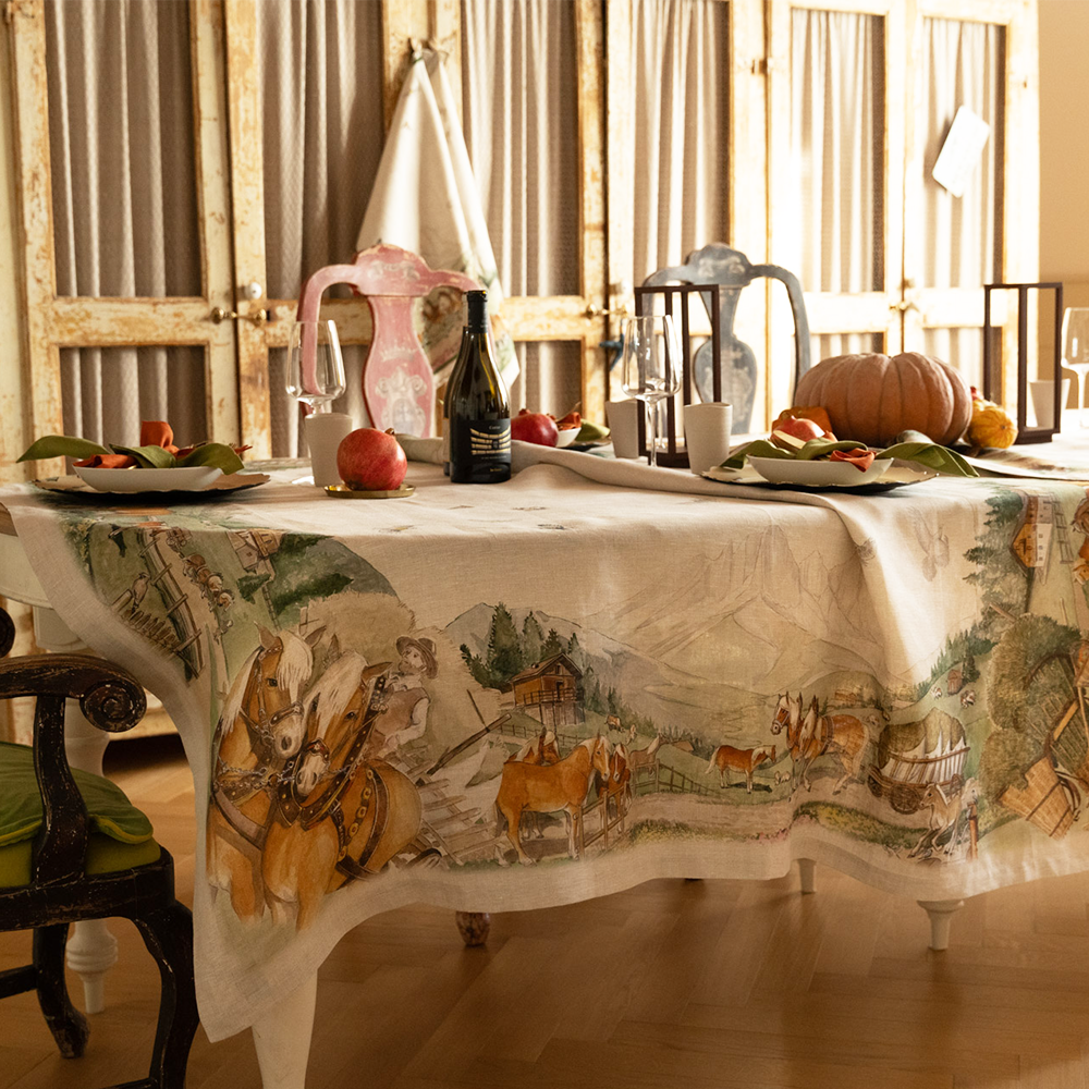 Tessitura Toscana Telerie Tovaglia da Tavola in 100% Puro lino Maso BFS