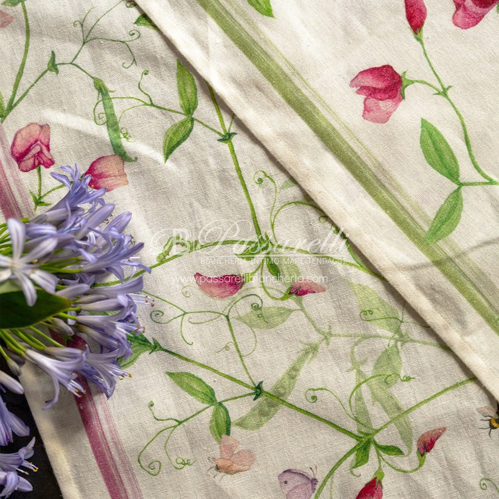 Tessitura Toscana Telerie Tovaglia e Runner in M.Lino Petit Pois - Varie Dimensioni