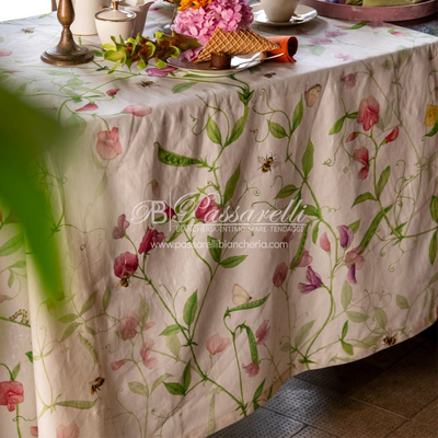 Tessitura Toscana Telerie Tovaglia e Runner in M.Lino Petit Pois - Varie Dimensioni