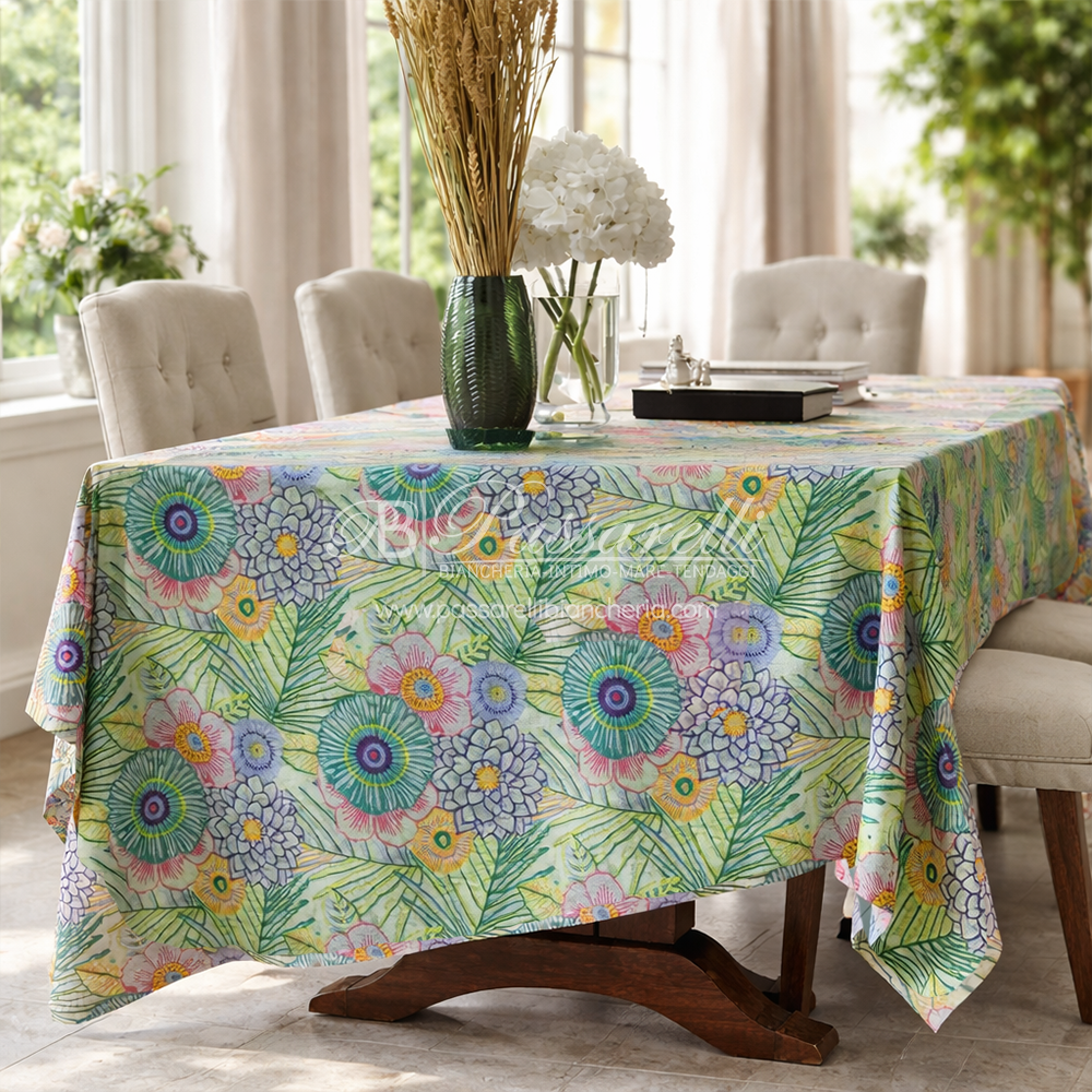 Tessitura Toscana Telerie Tovaglia e Runner in P.Cotone Dalia - Varie Dimensioni