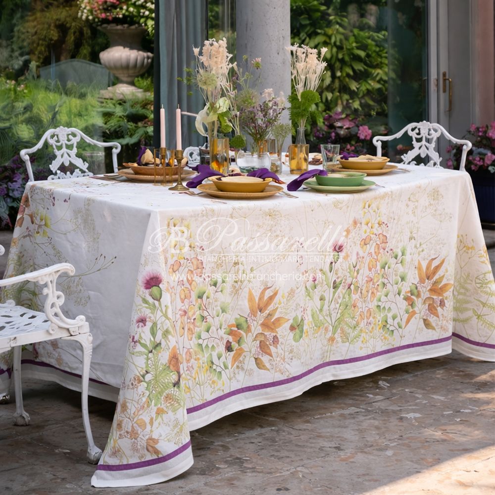 Tessitura Toscana Telerie Tovaglia e Runner in P.Lino Selvatica - Varie Dimensioni