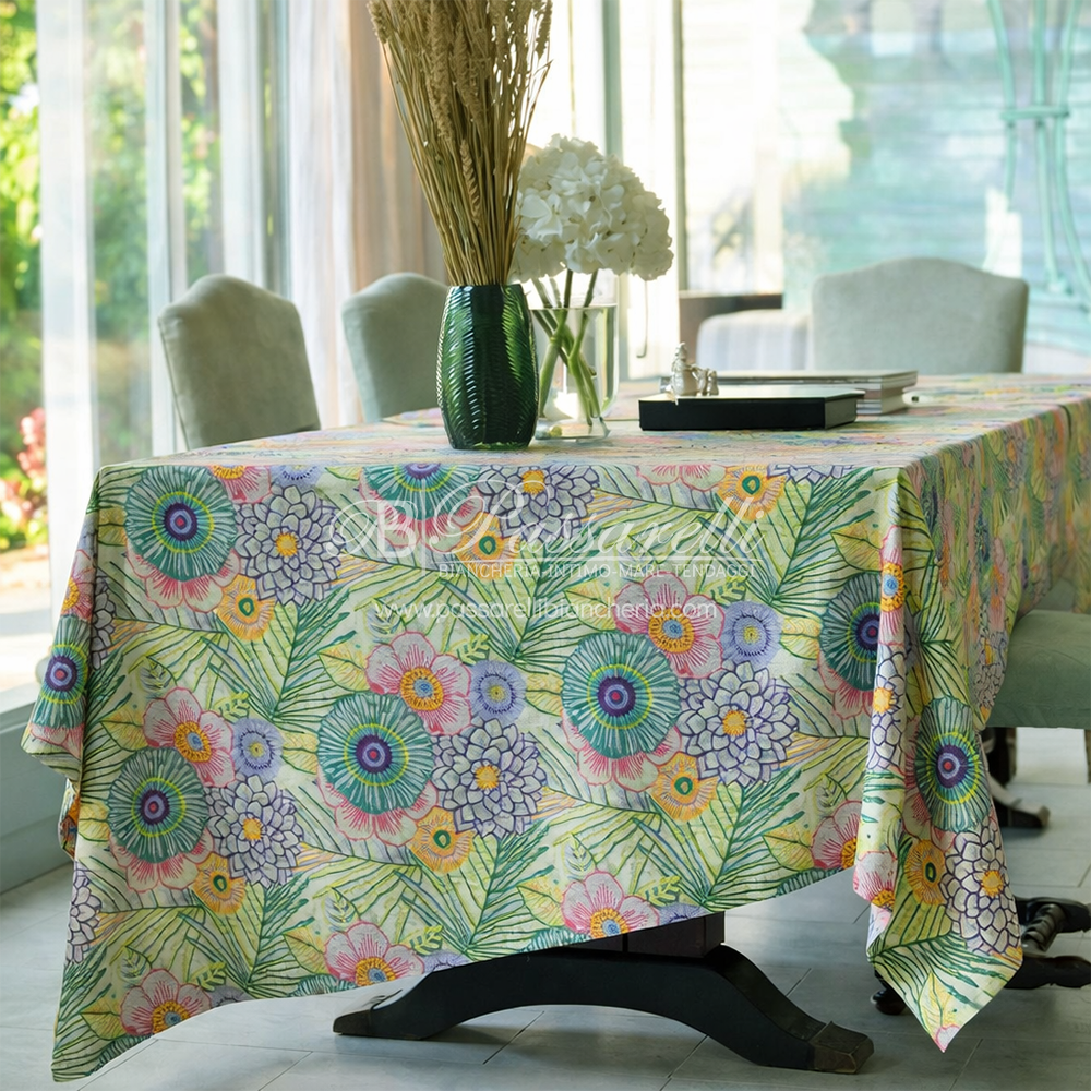 Tessitura Toscana Telerie Tovaglia e Runner in P.Cotone Dalia - Varie Dimensioni