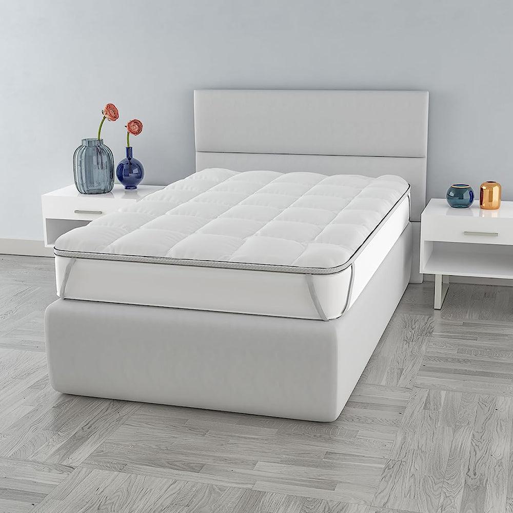 Topper Coprimaterasso Trapuntato Fancy Bianco - Varie Dimensioni - Passarelli Biancheria