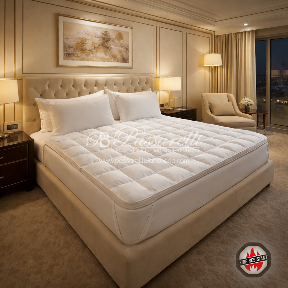 Topper Coprimaterasso Trapuntato Ignifugo Six Hotellerie - Varie Dimensioni